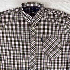 Ben Sherman Long Sleeve Button Down Shirt Size XL Blue Yellow Plaid
